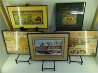5 PC FRAMED WALL ART - 50'S-60'S PICTURE, PHILLIPS