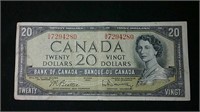 1954 Canada 20 Dollar bill
