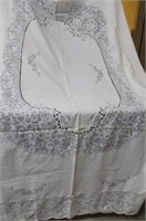 Cutwork Hand Embroidery White Tablecloth
