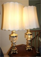 Crystal & Brass / Bronze Plated Table Lamps