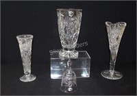 Belfor, Boheminia Lead Crystal Vases & Bell