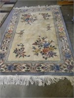 Large Area Rug, Cream & Blue