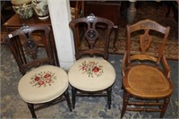 3pc Victorian Side Chairs