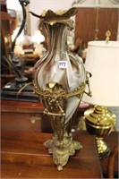 Art Vase w/ gilt brass stand