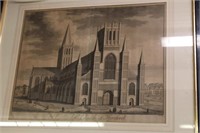 Engraving "The Cathedral Church of Hereford"