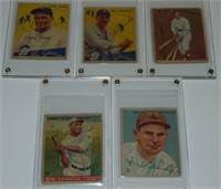 1933-34 Goudey. Lot of Five Signed Cards.