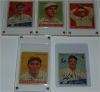 1933-34 Goudey. Lot of Five Signed Cards.