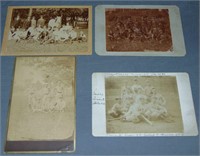 Lot of Four Cabinet Size Baseball Photos.