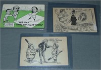 Lot of Three Political-Baseball Postcards.
