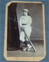 Rare. Circa 1880's Woman Baseball CDV.