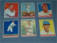 1933 Goudey Cards. Lot of Six Cards.
