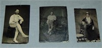 Lot of Three 19th Century Baseball Tintypes.