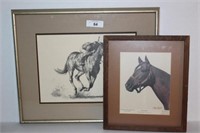 Two Framed Prints of Race Horses