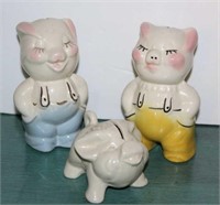 Three Ceramic Pig Banks
