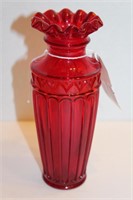 Fenton Red Glass Bud Vase with Classic