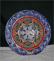Large Hand painted in Mexico Wall Plate