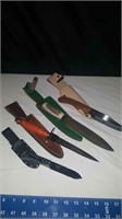 Lot of 4 knives including Damascus