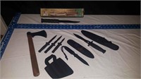 Set of 4 knives and Tomahawk