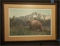 Alaska Grizzly in the Fireweeds by Charles Gause