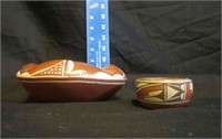 Set of two Native American Pottery pieces,