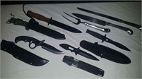 Lot with 4 Knives and Carving Set