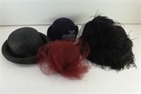 Four Vintage Ladies’ Hats