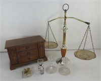 Jewelry Box with Contents & Balance Scale