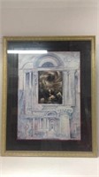 Large Painting With Gold Toned Frame