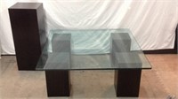 .75" Glass Top Coffee Table w/ Pedestal