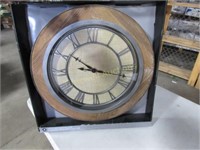 Oversized Wood & Burlap Clock