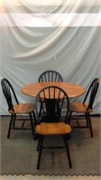 Wood Table With Four Matching Chairs