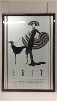 Vintage Erté "Woman With Dog" Framed Poster