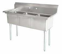 New Triple Stainless Steel Sink 20 x 20 x 14 Pots