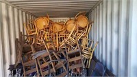 Container of Wood Restaurant Chairs Used