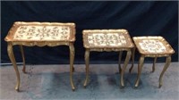 Three Italian Florentine Nesting Tables