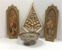 Ceramic & Resin Wall Decor Plus Decorative Bowl