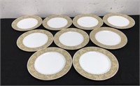 Sango China 9 Large Round Plates "Sunnybrook" Set