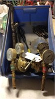 Concorde oxygen and acetylene gauges torch and