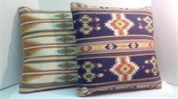 2 AZTEC DESIGN CUSHIONS