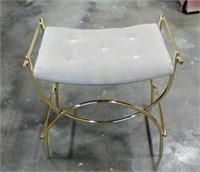 Koch padded stool with brass finish base