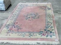 Pink floral pattern area rug