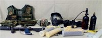 Paintball kit includes, vest, gloves, boots