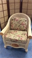 BAMBOO AND UPHOLSTERED CHAIR