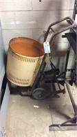 Two wheel barrel cart with empty drum