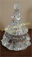 Lrg Lenox Crystal Christmas Tree Box w Gems, 2003
