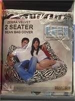 Zebra 2 Seater Bean Bag COVER ONLY