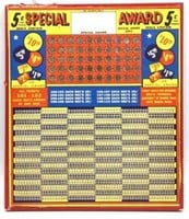 "5 Cent Special Award" Vintage Punch Board