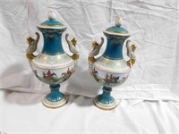 Pair of beautiful porcelain hand painted double