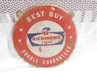 Vintage Richmond Tires round metal advertising