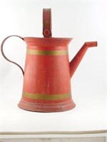 Red towle ware decorated handled kerosene can